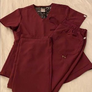 Deep purple scrub top and pants